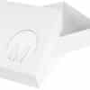 pudełko wielkanocne białe pisanka z uszami zbliżenie na wycięcie